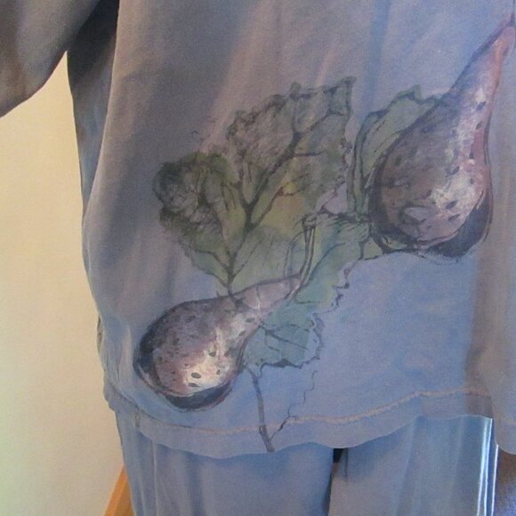Blue Fish 1998 Richly Painted Pear Themed Long-Sleeve Top and Pocket Pants - Picture 7 of 14